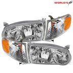 Set of 2 Headlights for Toyota Corolla (2001–2002) with Corner Signal Lamp