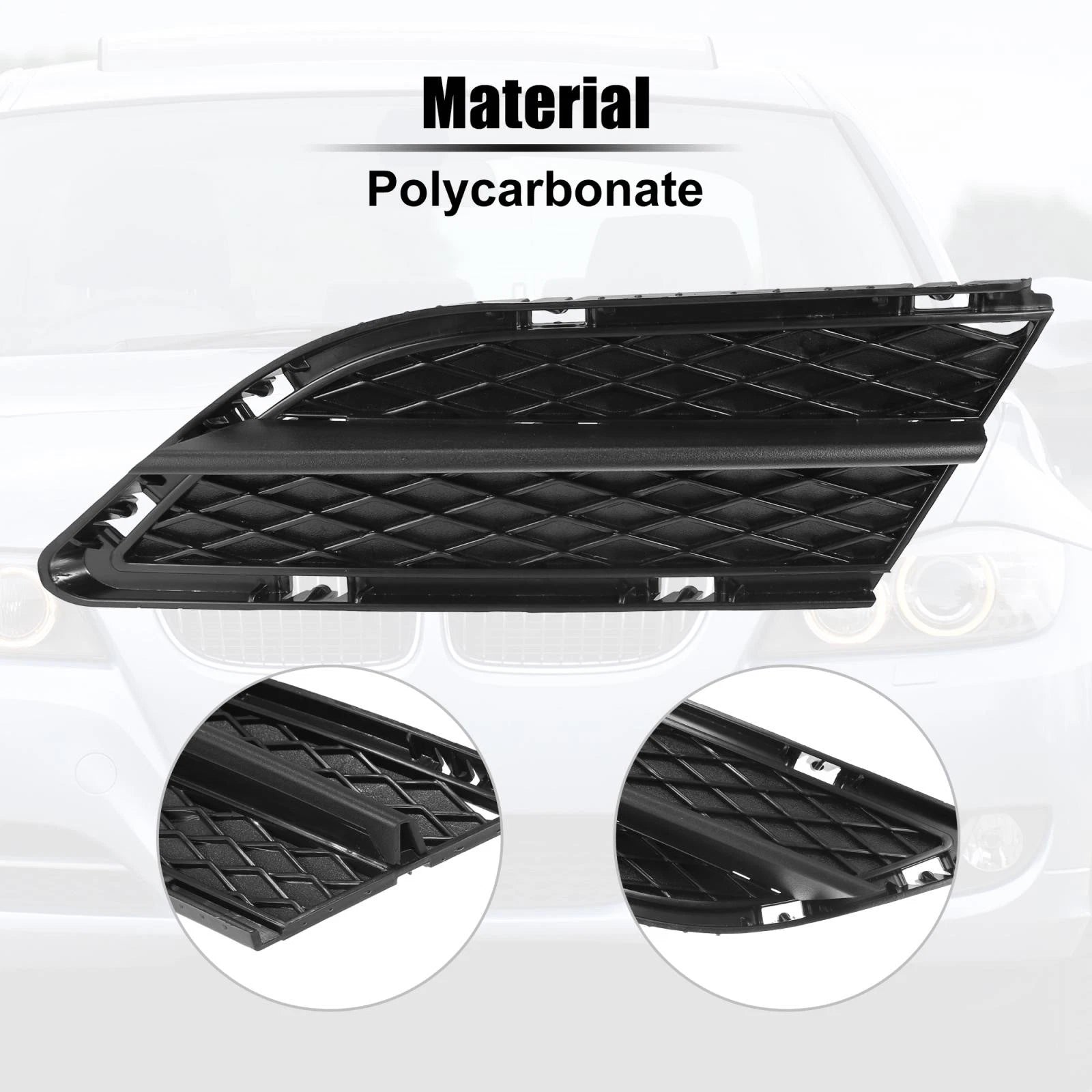 Left Fog Light Grille Trim for BMW 3 Series E90 (2009–2012) 51117198901 Black