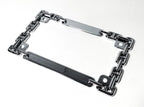 Chrome Metal Chain License Plate Tag Frame for Motorcycle Universal (All Years)