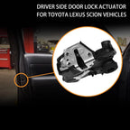Door Lock Actuator Front Left for Toyota Corolla Camry Lexus GX460 Scion (2007–2019)