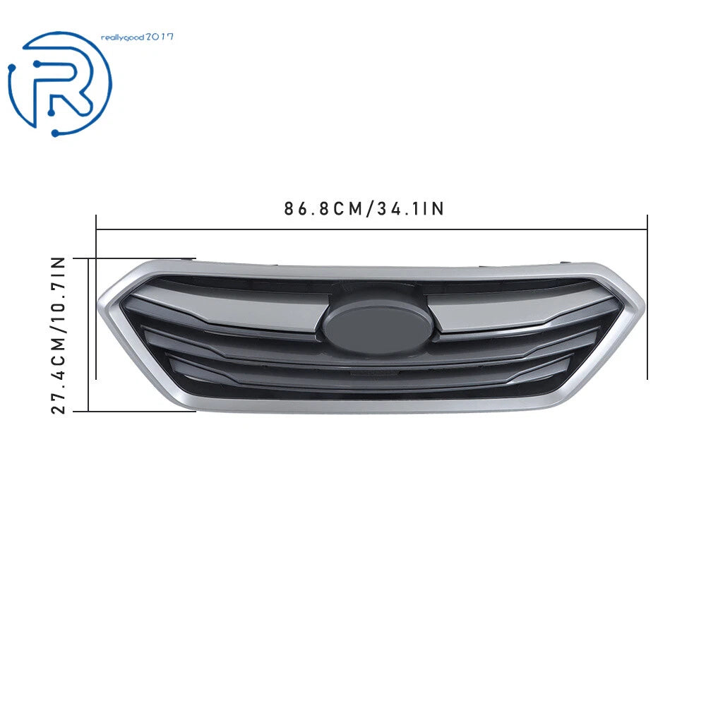 Grille for Subaru Legacy (2018-2019) Silver Painted Frame Charcoal Base