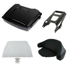 Black Razor Trunk Backrest Rack Plate for Harley Road Glide (2009–2013)