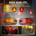 Set of 5 Amber Red LED Clearance Side Marker Lights for Trucks RVs