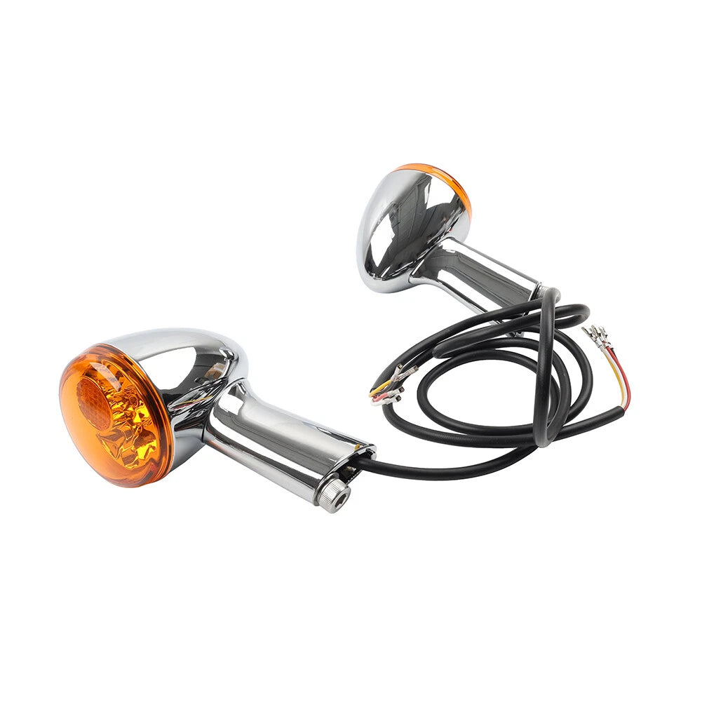 Pair Amber Rear Turn Signal Indicators for Harley XL883 XL1200 (1992–2022)