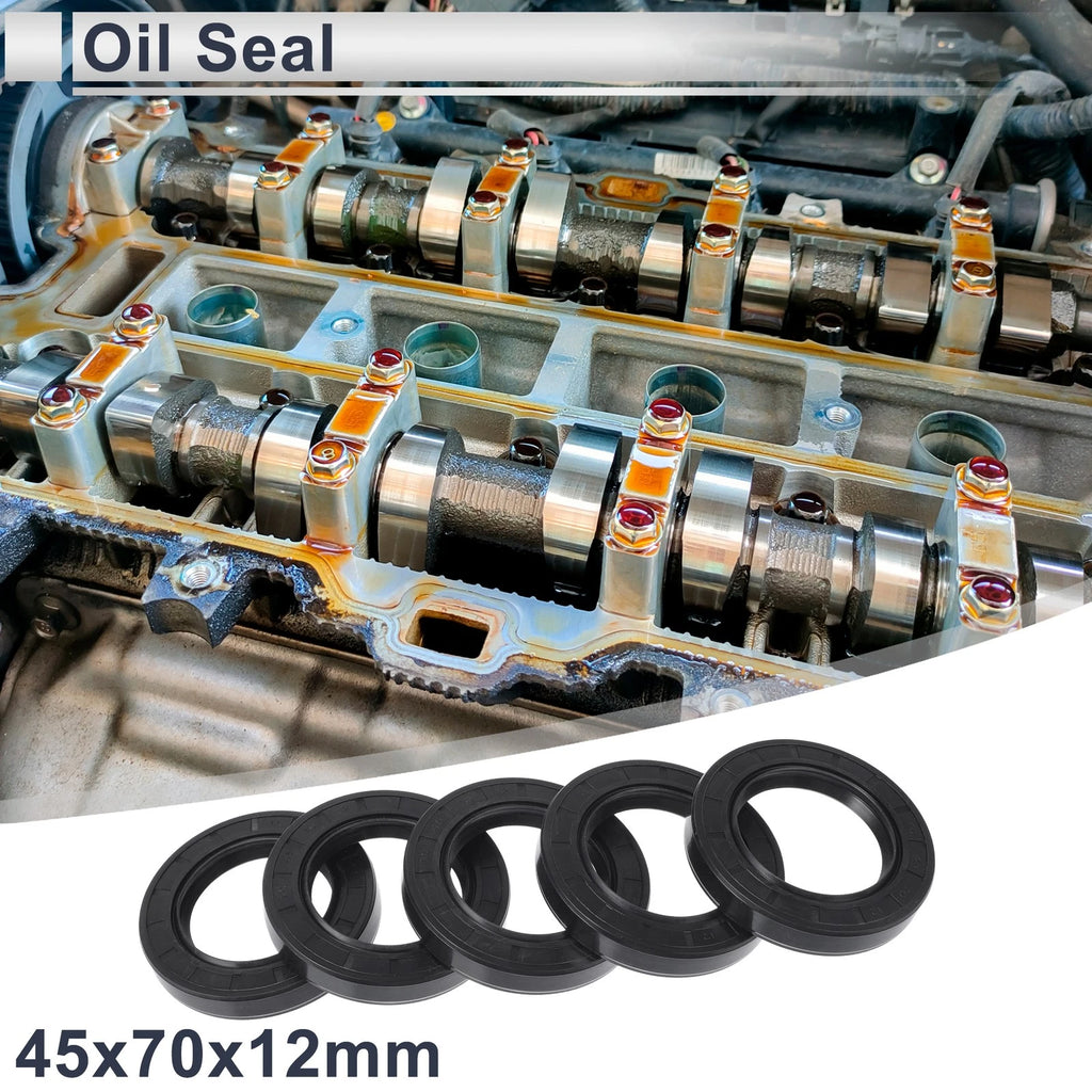 Set of 5 Oil Seal Rotary Shaft Seal NBR Rubber 45x70x12mm