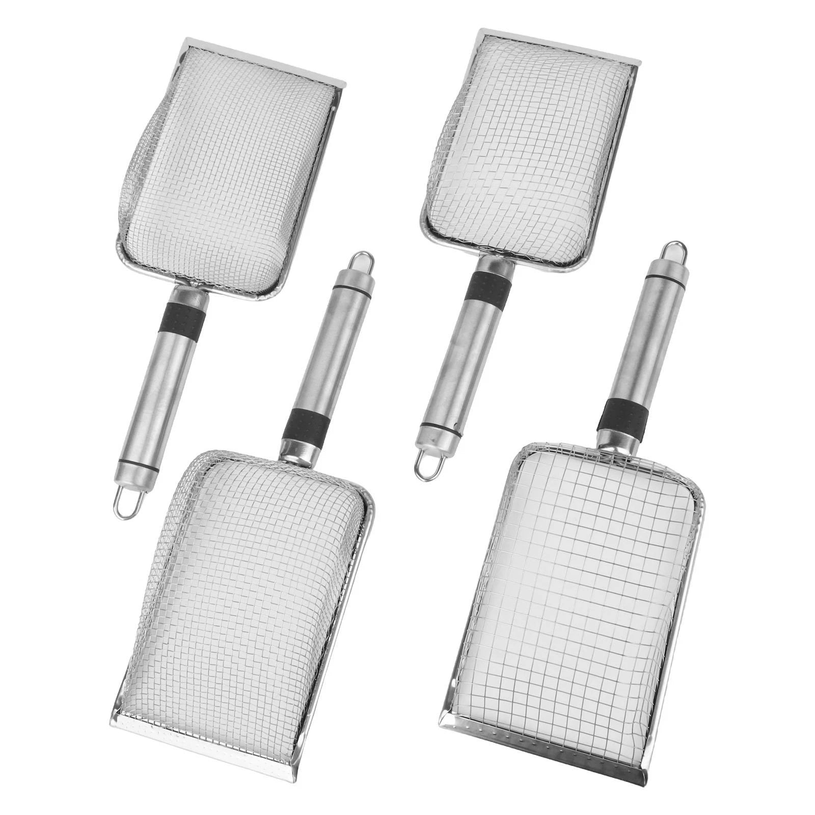 Set of 4 Stainless Steel Sieves for Gardening Tool Use