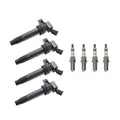 Set of 4 Ignition Coils & NGK Iridium Spark Plugs for Forte Tucson (2010–2019)