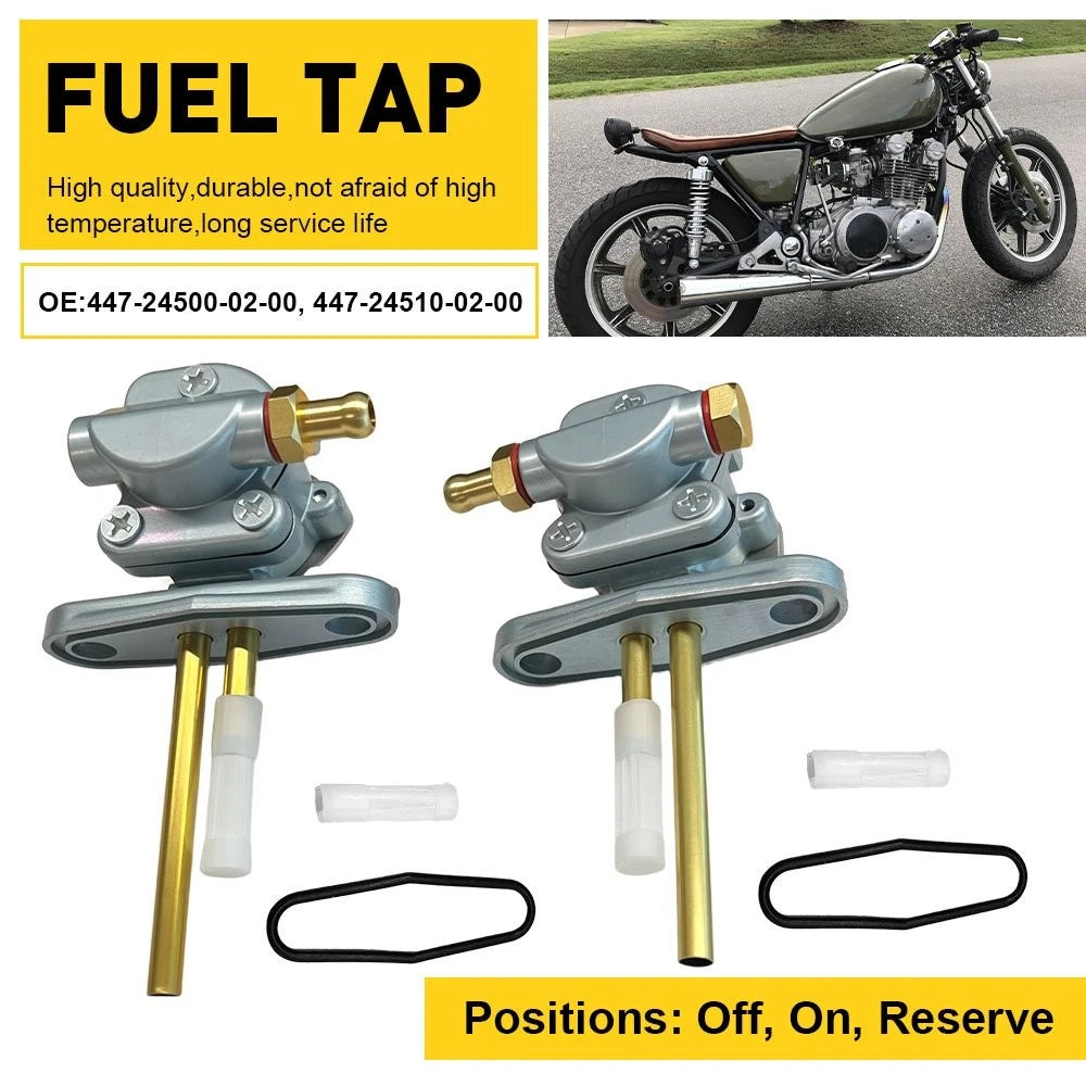2Pcs Fuel Petcock Non-Vacuum for Yamaha XS750 XS750SF XS850 XS1100 (1978–1980)