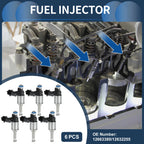 Set of 6 Fuel Injectors for Chevy Traverse (2009–2016) 3.6L No.12663380