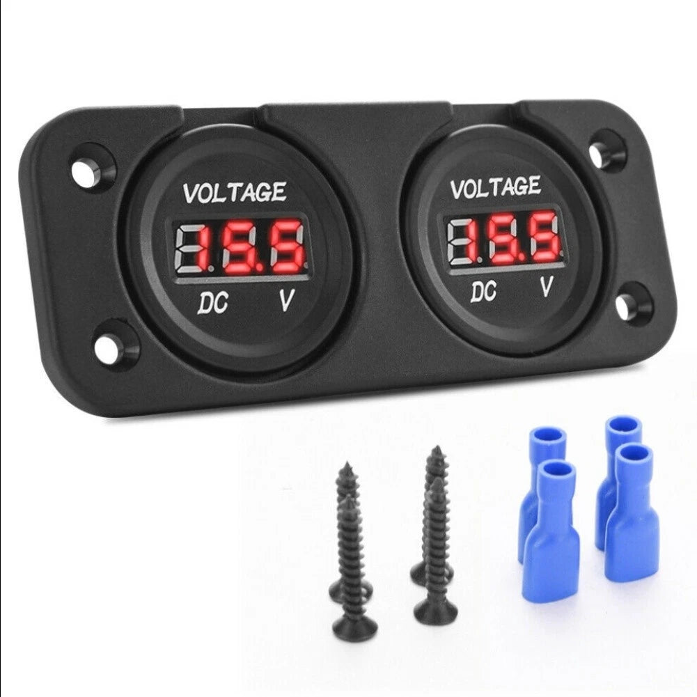 Dual Battery LED Digital Voltmeter for Marine and Boat (Waterproof)