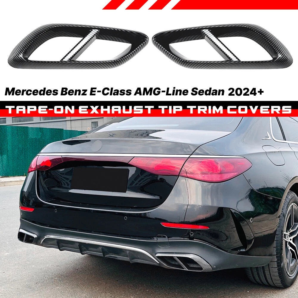 Carbon Look Rear Exhaust Muffler Pipe Tip for Benz E-Class W214 (2024–2024)