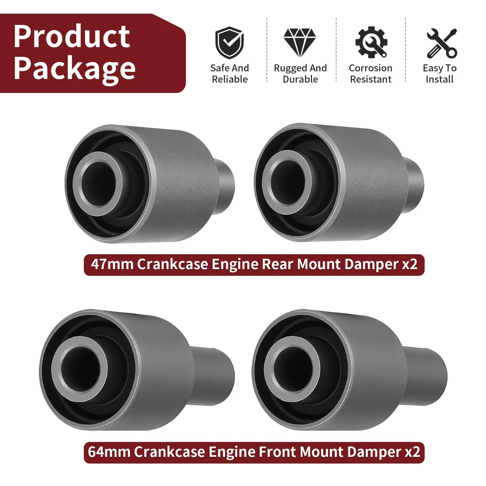 Engine Mount Damper for Yamaha (2GU-15326-00-00, 90388-10007, 2GU-15316-00-00)