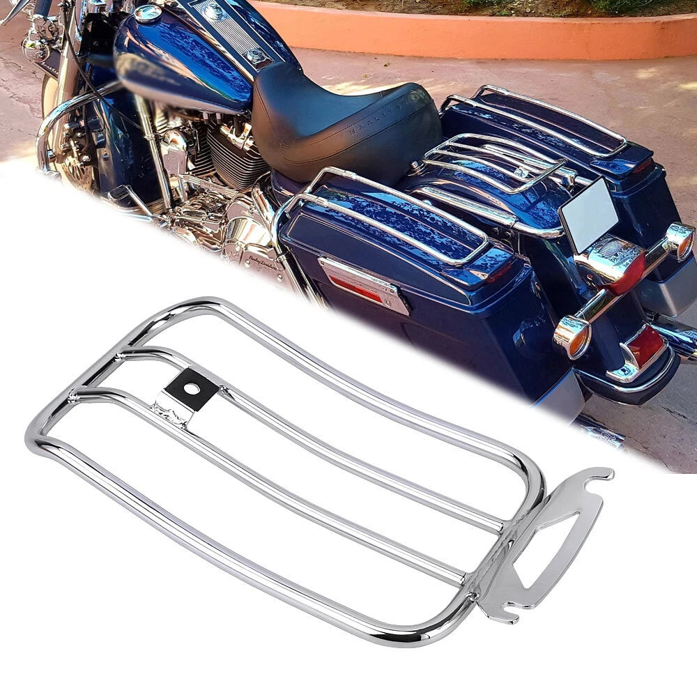 Chrome Solo Seat Luggage Rack for Harley Road King, Street Glide (1997–2015)