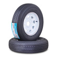 2 Free Country Trailer Tire Rims ST185/80R13 6-Ply 5 Lug x 4.5" White Spoke
