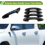 Set of 1 Exterior Door Handle Cover Trim for Toyota Hilux (2015–2023) - Carbon Fiber Black
