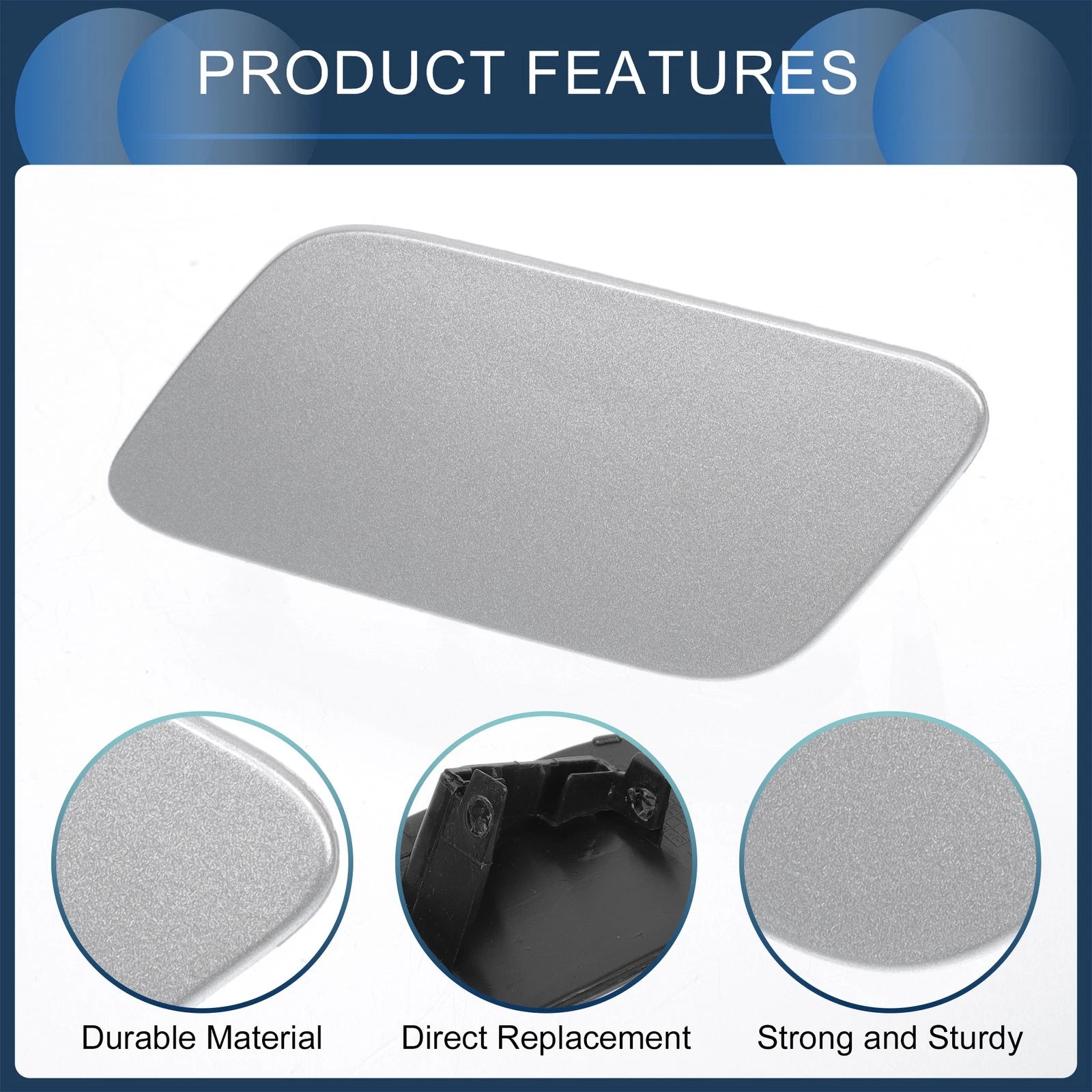 Front Left Washer Nozzle Cover Cap for Audi Q7 (2017–2019) - Silver Tone