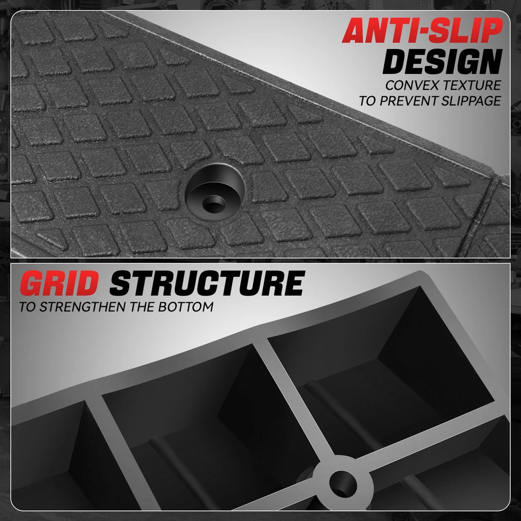 Set of 2 Curb Ramps 38.6"L x 5.9"W x 3"H 8800lbs Capacity for Households