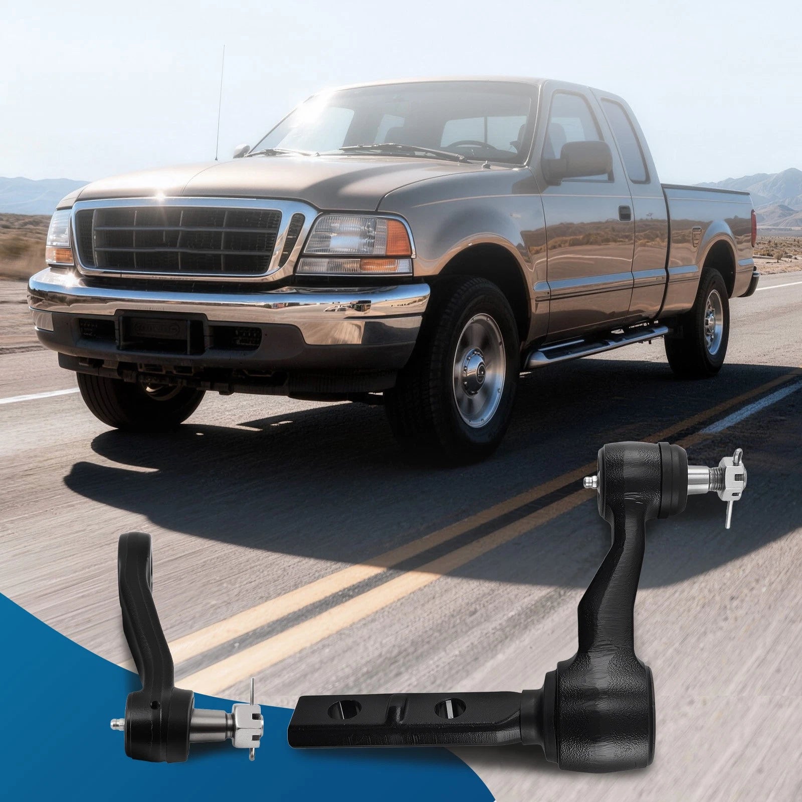 Front Idler Arm Pitman Arm Kit for Ford F150 F-250 (1997–1999) K8739T K8700