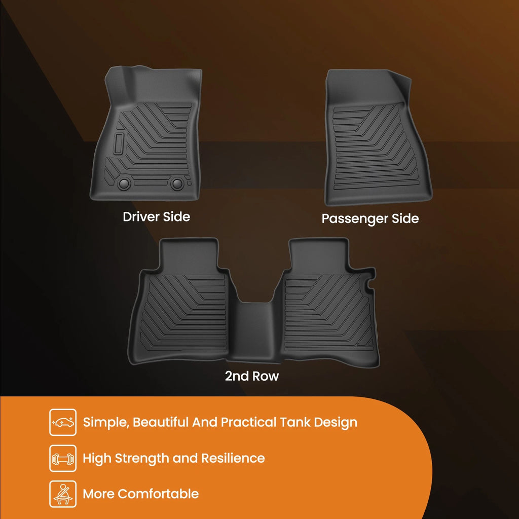 Set of 4 TPE All Weather Carpet Floor Mats for Hyundai Elantra (2017–2020)