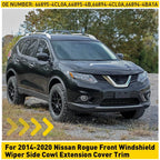Front Windshield Wiper Side Cowl Extension Cover Trim for Nissan Rogue (2014â2020)