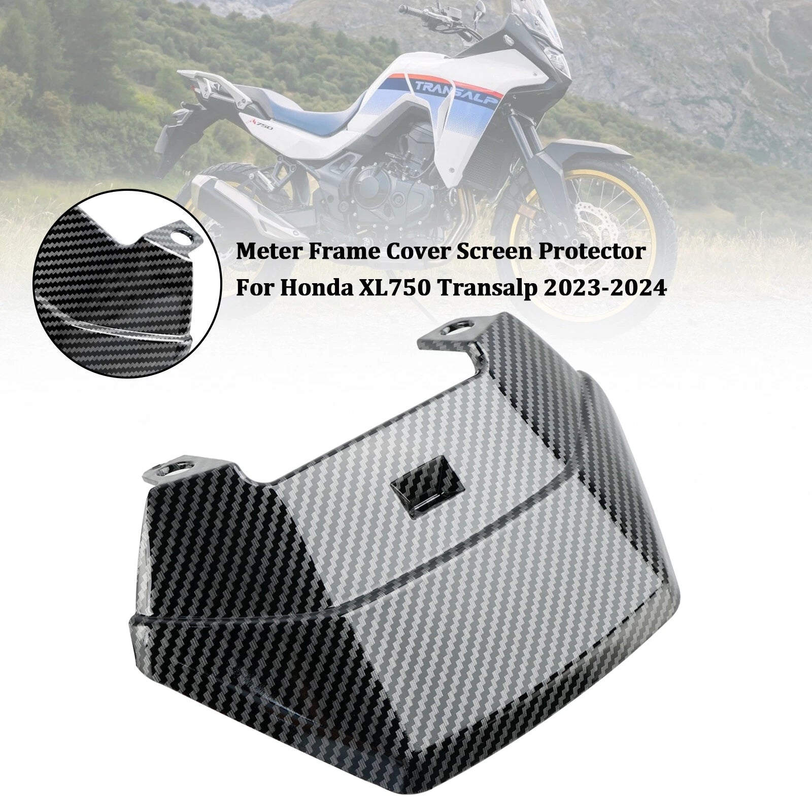 Meter Frame Cover Screen Protector for Honda XL750 Transalp (2023–2024) Carbon#A
