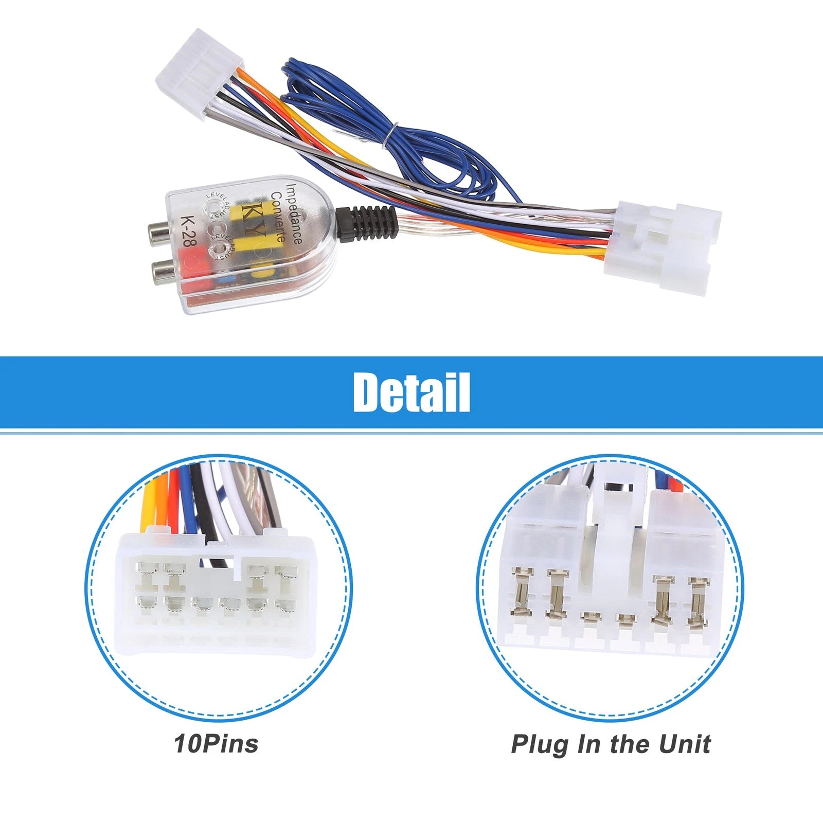 Set of 1 Radio Amp Subwoofer Amplifier Plug Play Wire Harness for Toyota Pickup (1989–1995)