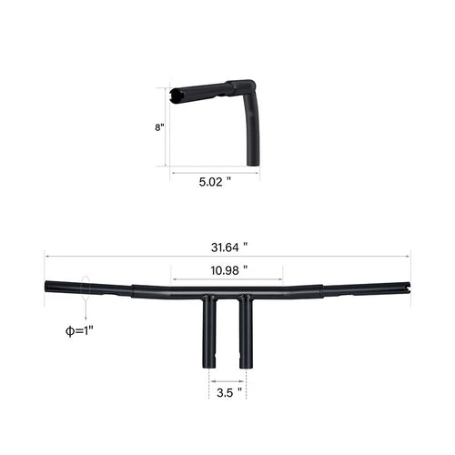 1 1/4" 8" Rise T-Bars Handlebar for Harley Sportster 883 1200 Dyna (2004–2023)