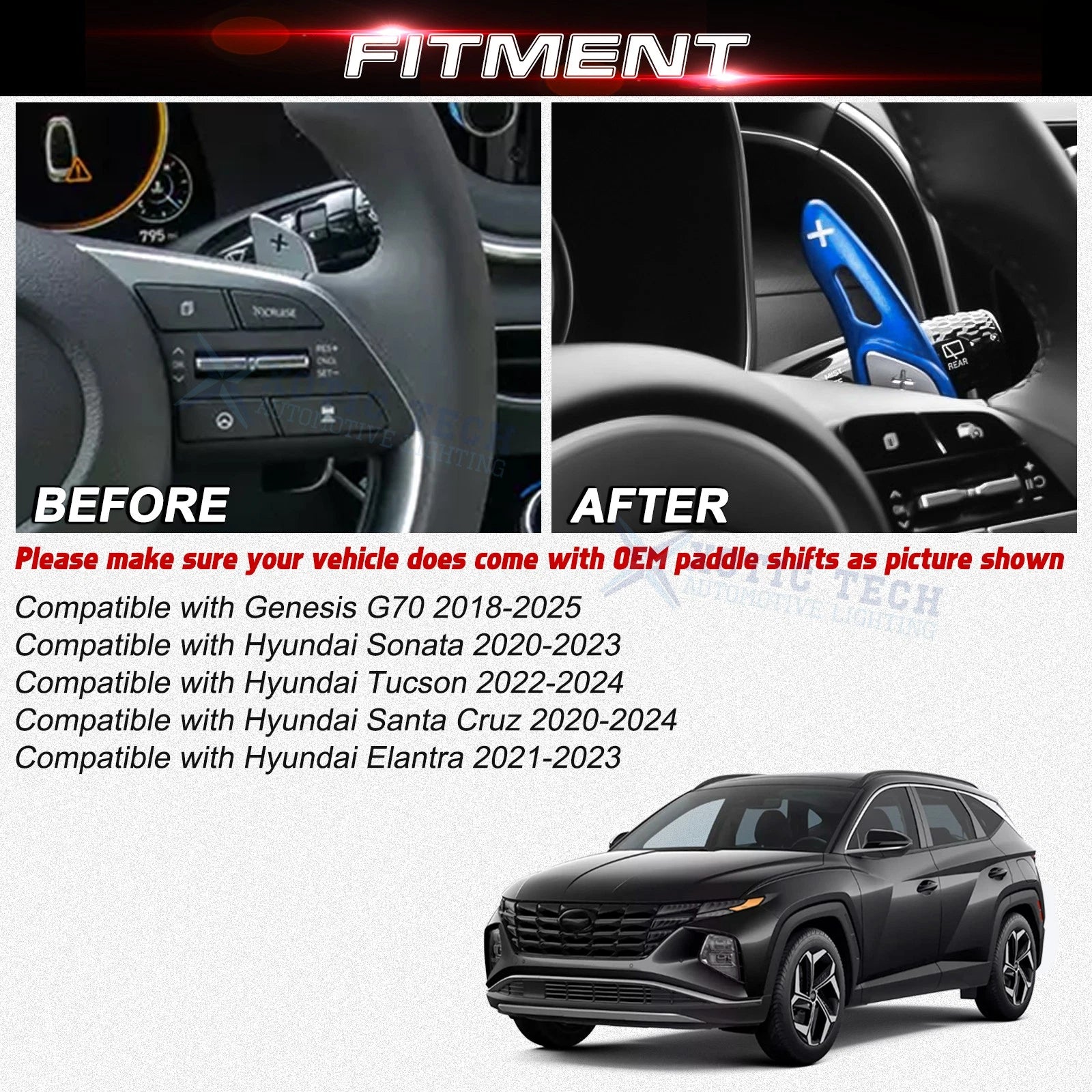 Paddle Shifter Extension for Hyundai Sonata Elantra (2020-2023)