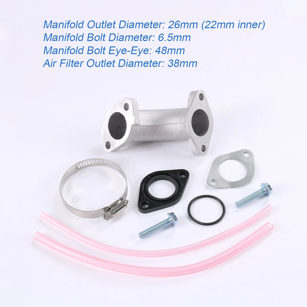 Carburetor Intake Pipe for Dirt Bike 110cc 125cc (VM22 26mm)