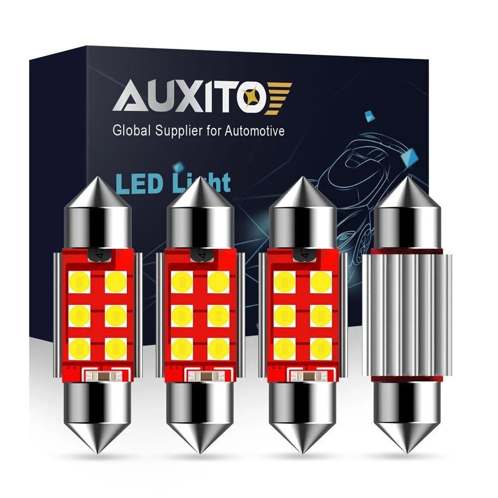 Set of 4 C5W Festoon LED Dome Map License Plate Light Bulbs 36MM White 6000K