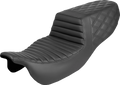 SADDLEMEN Step-Up Seat for FLRT/FLTRT (2015–2023) Tuck-n-Roll, Lattice Stitch