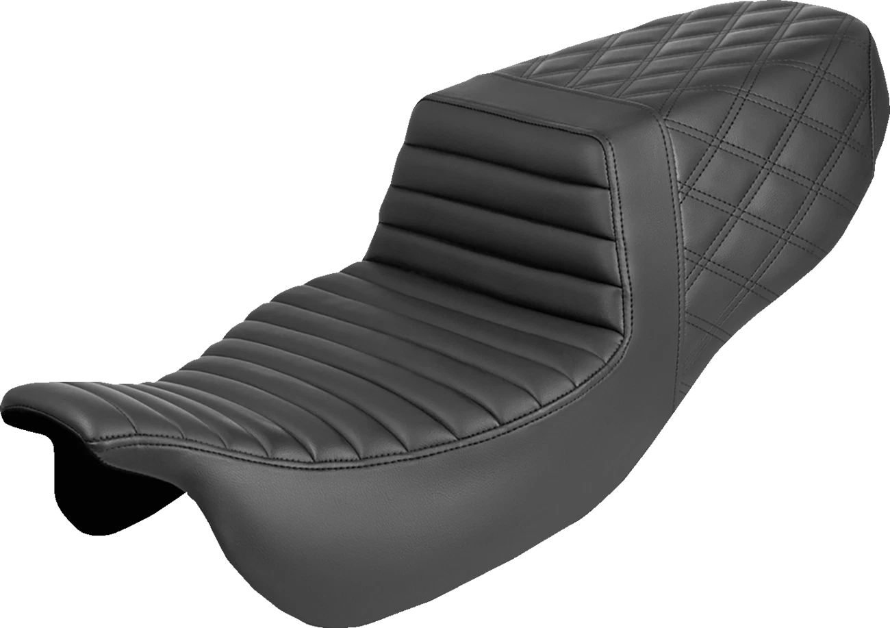 SADDLEMEN Step-Up Seat for FLRT/FLTRT (2015–2023) Tuck-n-Roll, Lattice Stitch