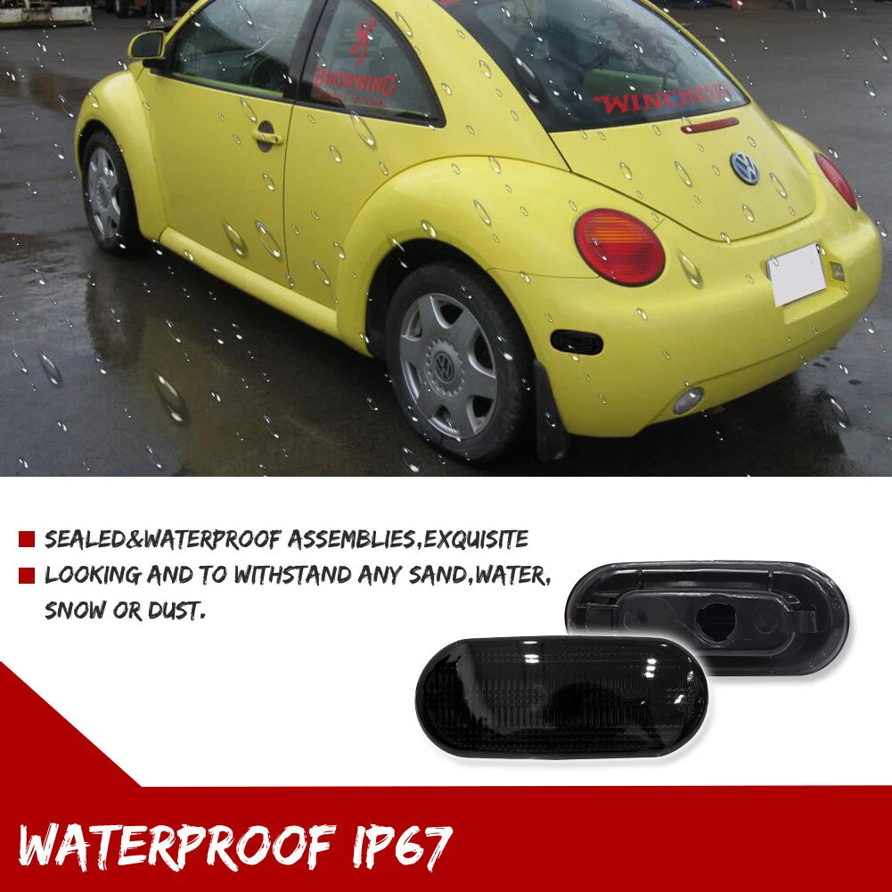 2X Smoked Lens Rear Bumper Side Marker Lights for VW Beetle (1998–2005)