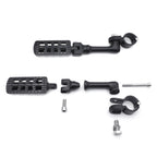 Black Racing Dominator CNC Footpeg Clamp for Harley Street 500 750 (2015–2020)