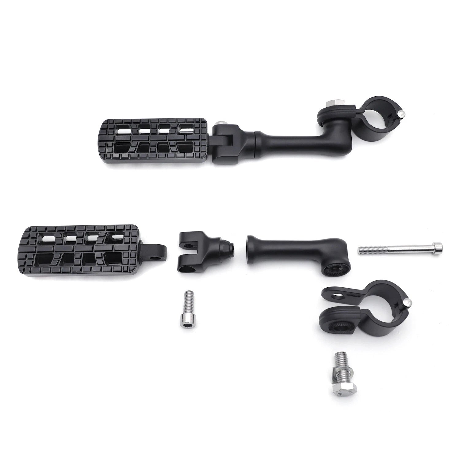 Black Racing Dominator CNC Footpeg Clamp for Harley Street 500 750 (2015–2020)