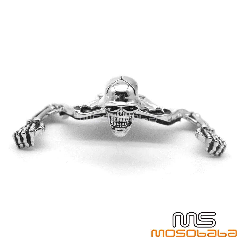 7" Headlight Visor Skull Ornament Trim for Harley Motorcycle