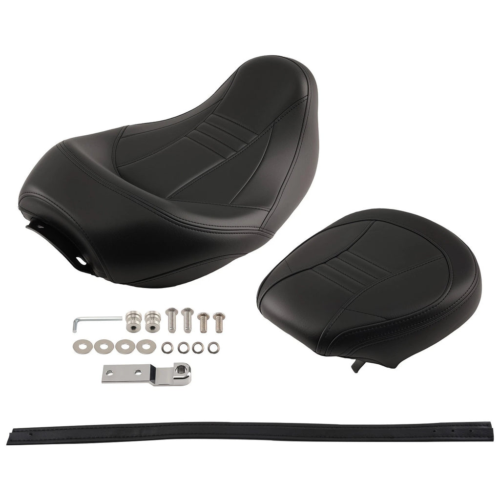 Black Low Profile Driver Seat for Harley Touring (2009–2024) Leather