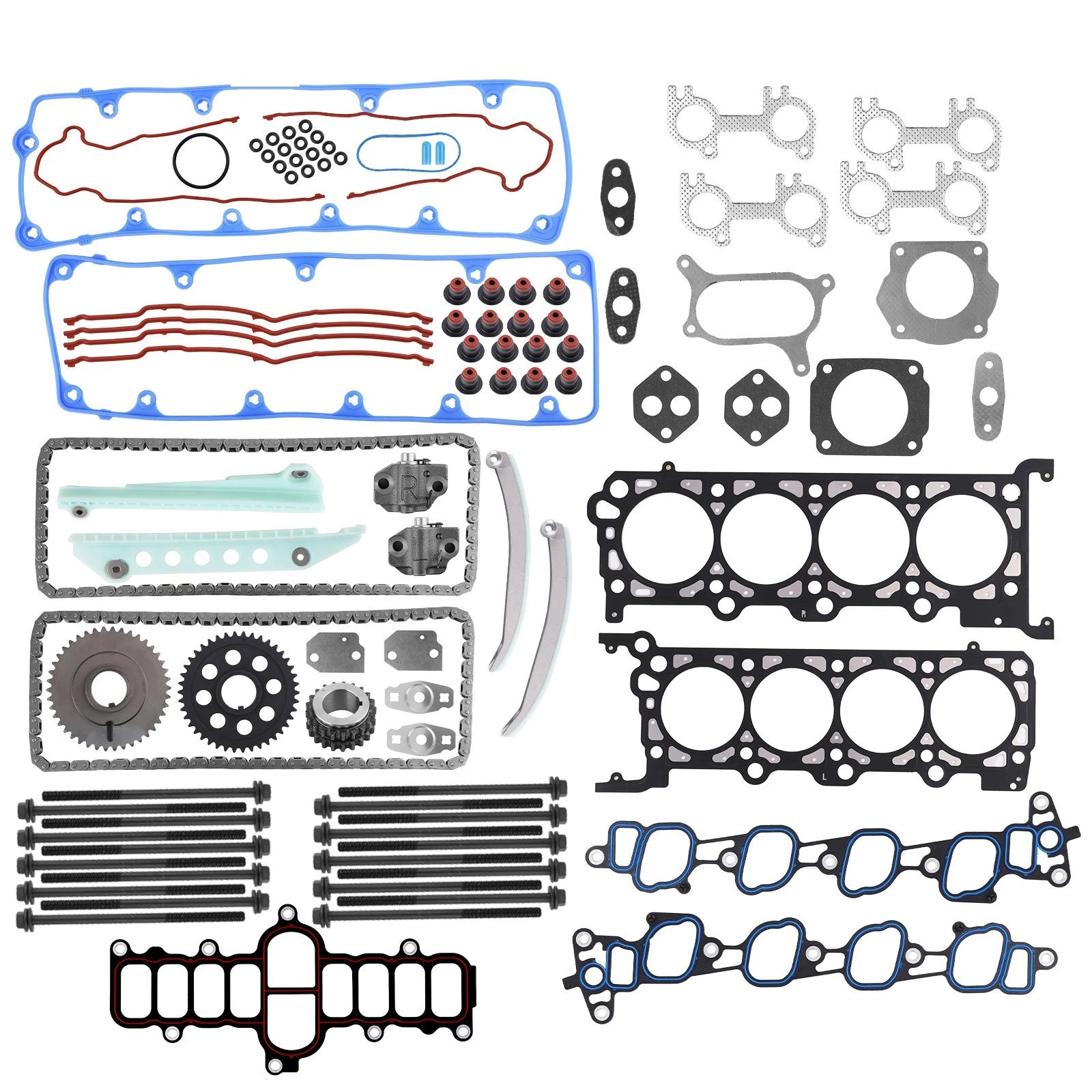 Timing Chain Kit with Head Gasket Bolts for Ford E150 E250 E350 (1992–2014)