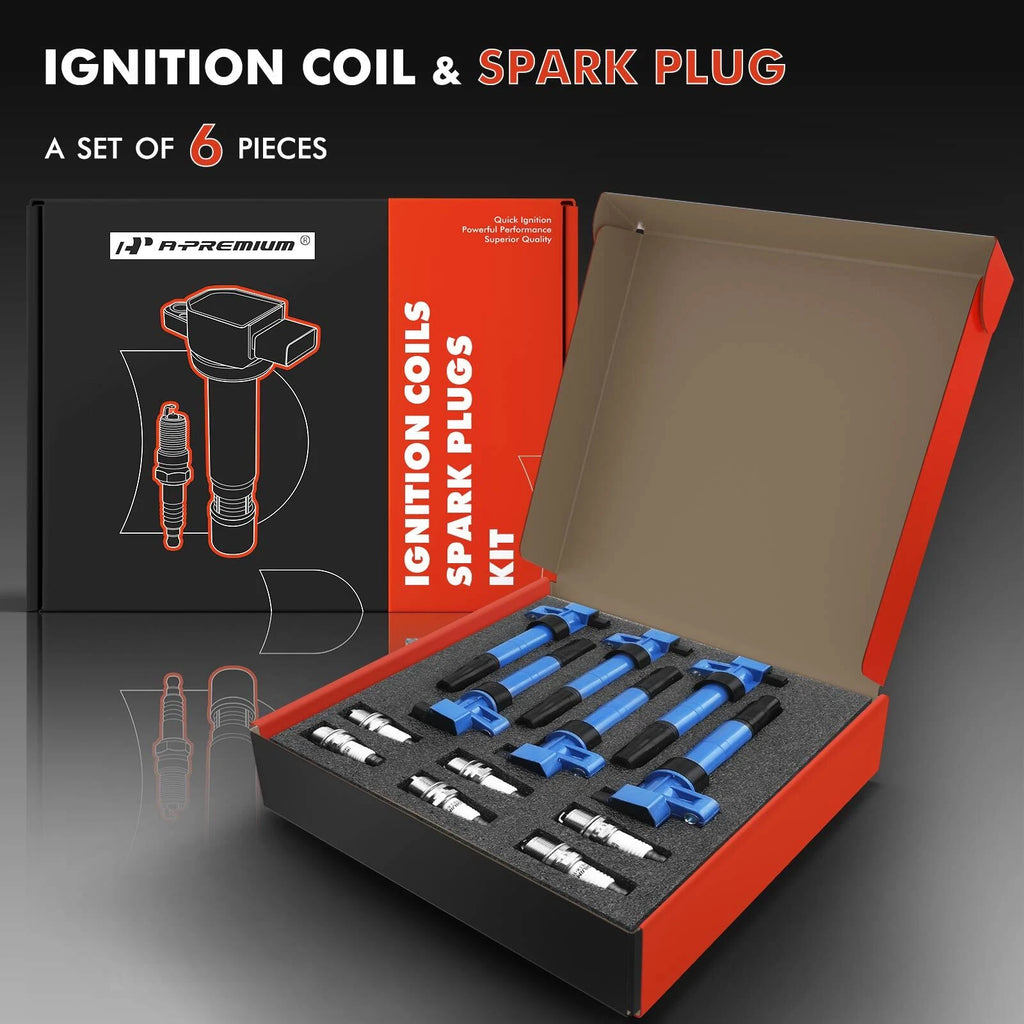 Set of 6 Ignition Coils & Iridium Spark Plugs for Hyundai Sonata (2006–2010)