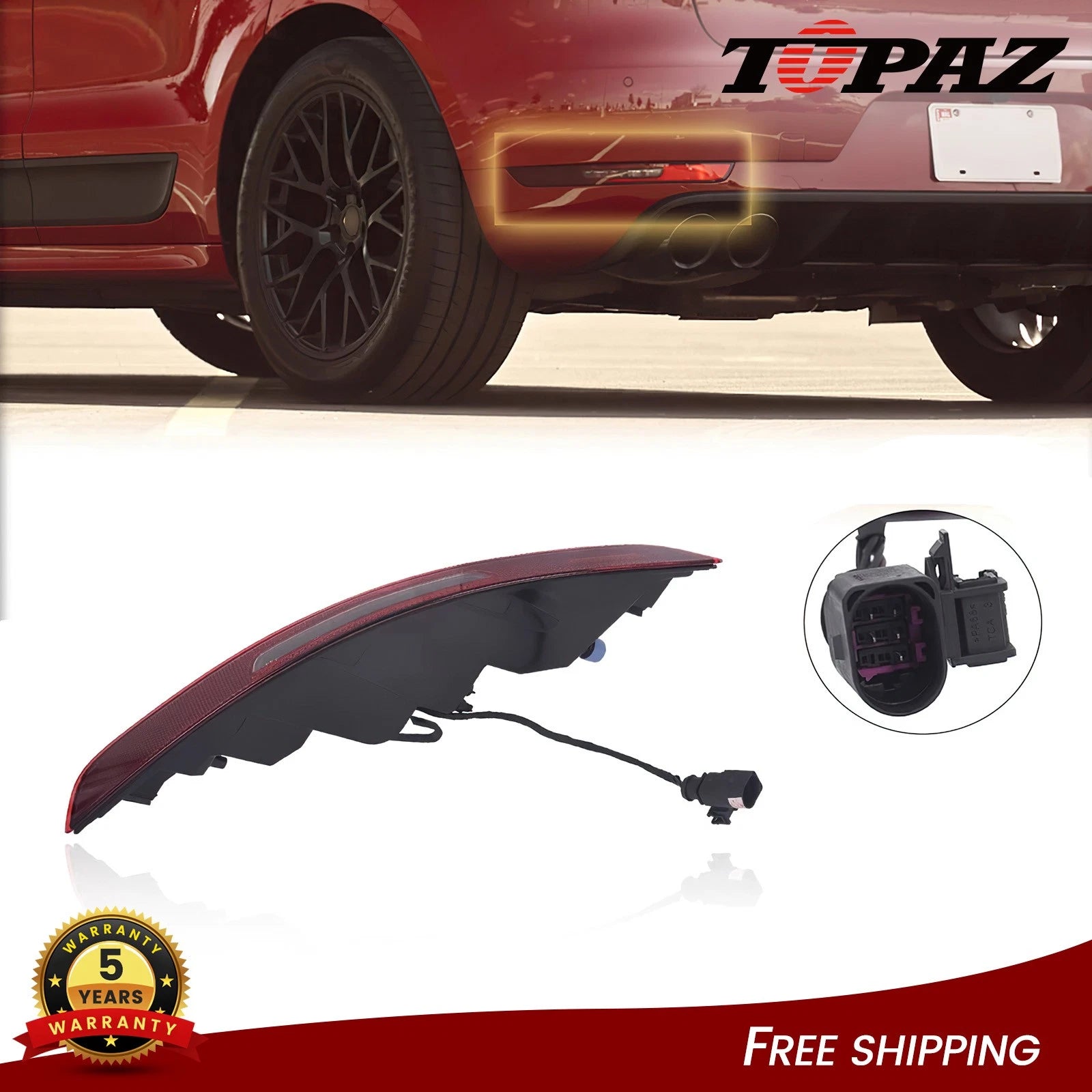 Left Rear Bumper Reflector Lamp for Porsche Macan (2015–2020)