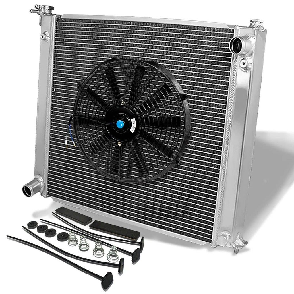 2X Aluminum Radiator + 14" Black Fan for 300ZX Z32 Turbo (1984–1996)
