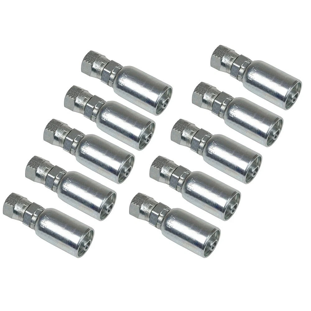 10X Female JIC 37° Straight Crimp Fittings HY06-06FJ