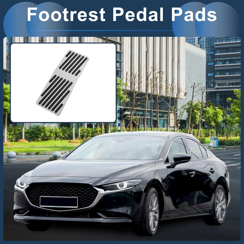 Footrest Pedal Cover for Mazda 3 (2020) Aluminum Alloy Silver Tone