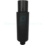 2.5" Inlet 4" Oval Tip Black Coated Stainless Exhaust Muffler