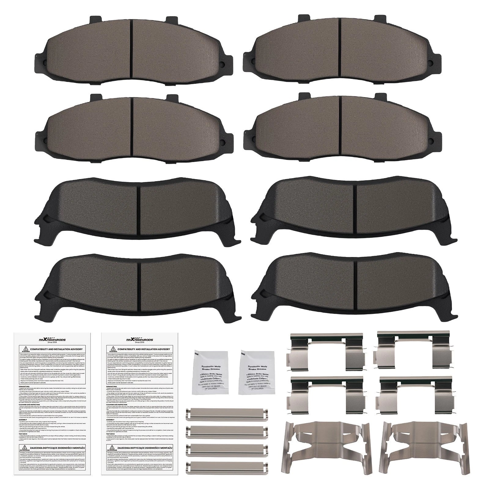 Set of 4 Ceramic Brake Pads for Ford F-150 (1999–2004) P679 P879