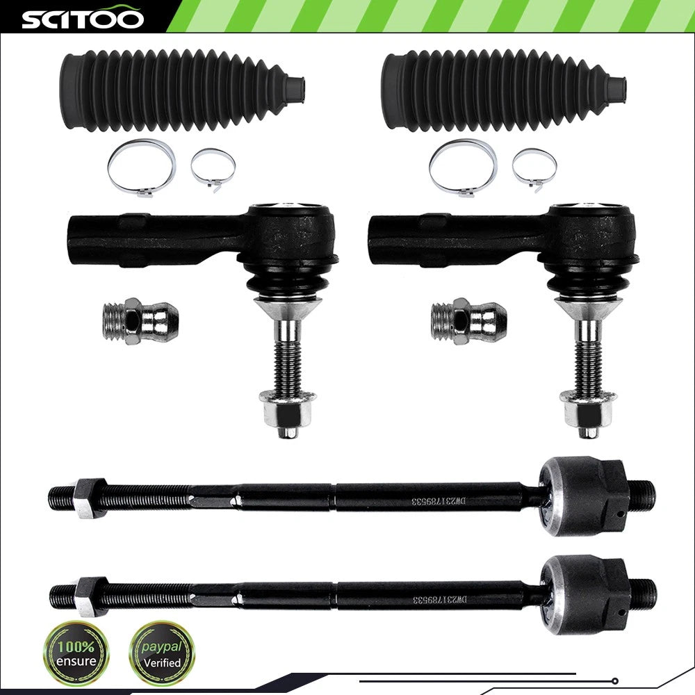 Set of 2 Front Outer Inner Tie Rod Ends for Ford Flex Taurus (2010–2012)
