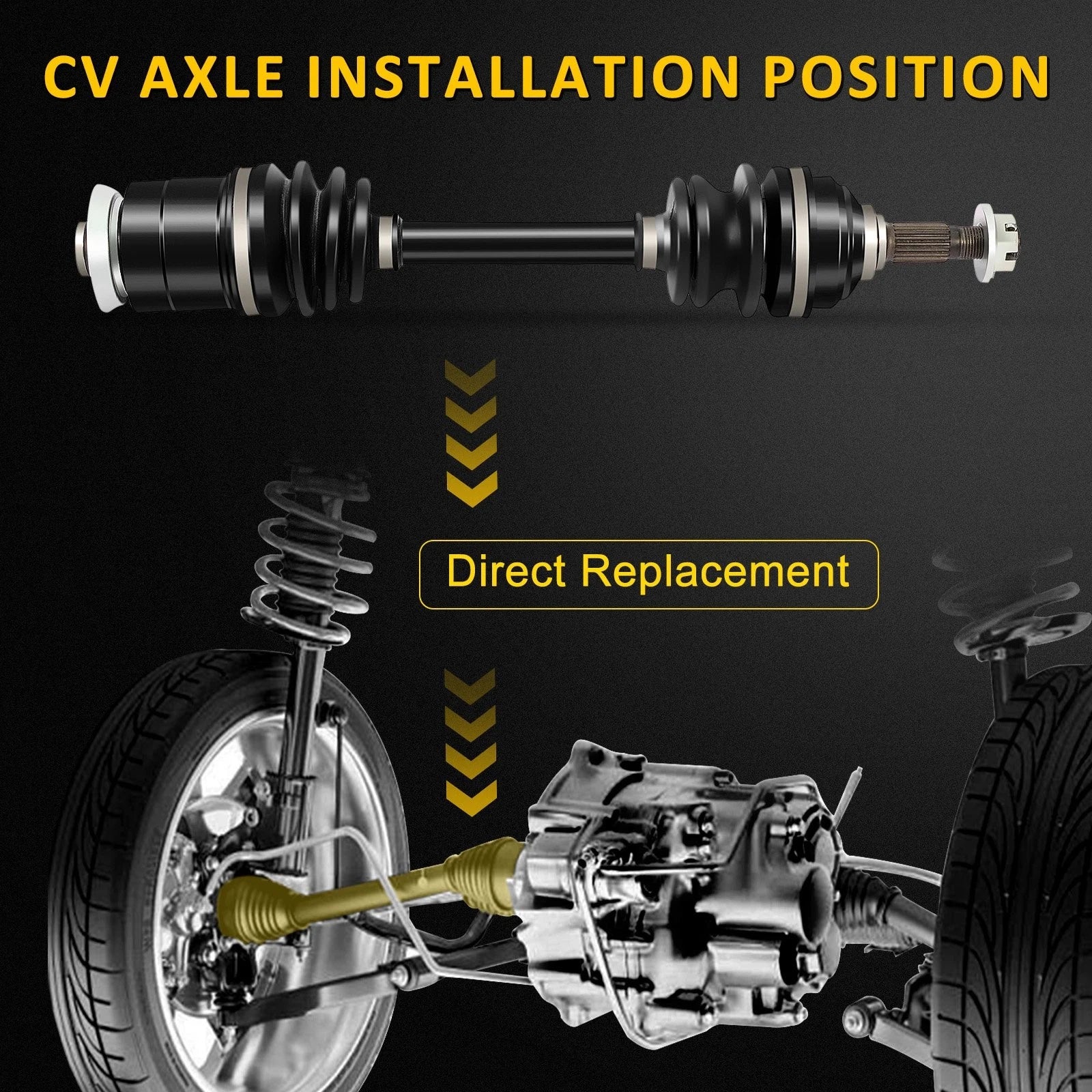 2X Front CV Axle Assembly for Arctic Cat 250 300 400 500