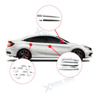 Chrome Door Handle Bowl Side Mirror Stripes Decor Trim for Honda Civic (2016–2021)