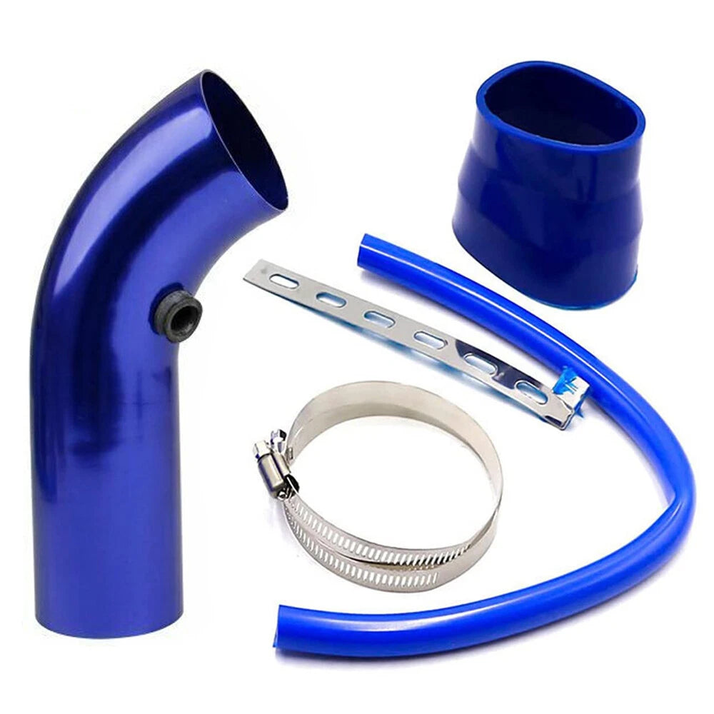 3 Inch Universal Cold Air Intake Pipe Tube Hose Kit Filter System Blue