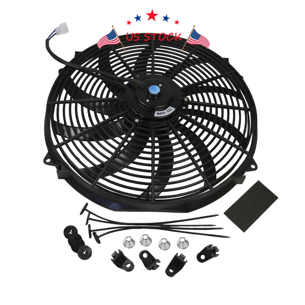 16 Inch Slim Electric Radiator Cooling Fan with Mount Kit